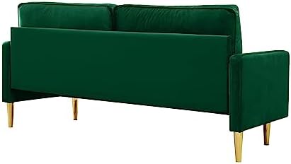 KEIKI 65" Velvet Futon Sofa Loveseat, Small Sleeper Cloud Couch Bed - Image 7