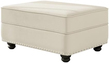 GDFStudio 31.5" Velvet Ottoman for Modular Sofa Set, Upholstered Footrest Bench - Image 6