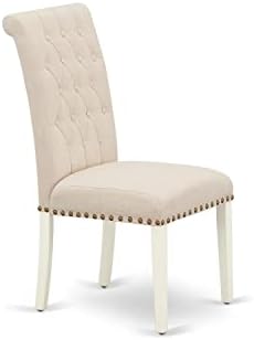 East West Furniture ANBR3-LWH-02 3 Piece Dining Table Set Contains a Round - Image 5