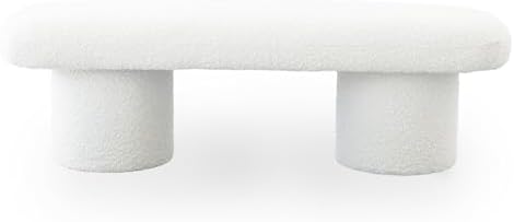 GDFStudio 56" Beautiful Boucle Dining Room Bench, Upholstered End of Bed Bench - Image 7