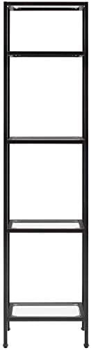 Crosley Furniture Aimee Narrow Bookshelf, Glass Shelves - Image 4