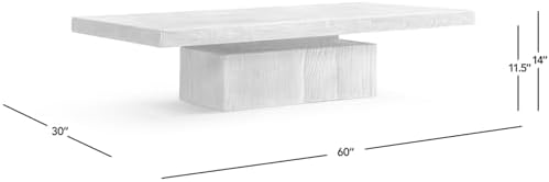 Jennifer Taylor Home Calder 60" Solid Reclaimed Elm Block Plinth Coffee Table - Image 2