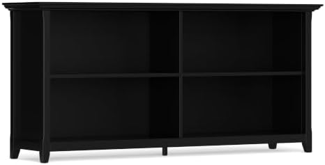 SIMPLIHOME Amherst 30" Tall Solid Wood 4-Shelf Bookcase in Black by SimpliHome