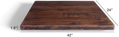Rustic Reclaimed Wood Dining Table Top, Dark Brown Matte Finish, - Image 2