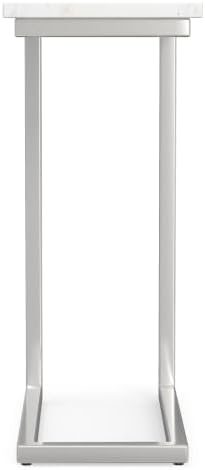 SIMPLIHOME Skyler 10" Wide C-Side Table in Silver/White - Image 5