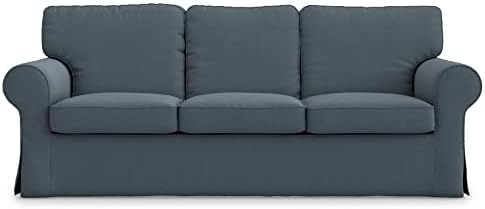 MASTERS OF COVERS Ektorp 3 Seat Sofa Cover Ektorp Slipcover-Titanium Grey by MASTERSOFCOVERS