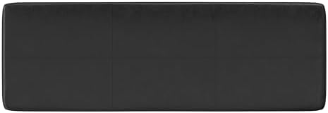SIMPLIHOME Carlson 45" Wide Vegan Leather Rectangle Ottoman in Black - Image 4