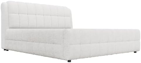 SOFTSEA King Size Upholstered Floor Bed Frame, Fleece Fabric Grounded Bed - Image 7