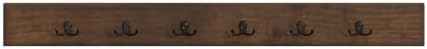 Pomona Solid Wood Entryway Wall Mount Coat Hook, Rustic Brown, 48 Inch - Image 7