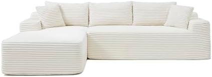 105-Inch L-Shaped Left Facing Corner Compressed Sofa Modular Sectional Boneless - Image 4