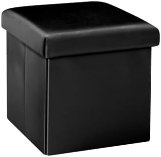 B FSOBEIIALEO Storage Ottoman Cube, 11.8" Small Faux Leather Ottomans by BFSOBEIIALEO