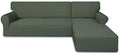 PureFit Stretch Sectional Couch Covers 2 pcs Non Slip L Shape Sofa Cover by PureFit