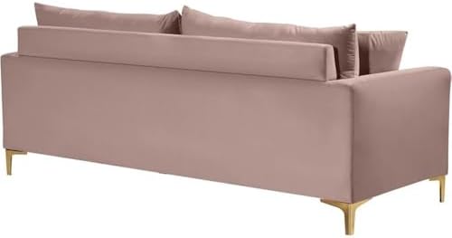 Meridian Furniture Naomi Collection Modern | Contemporary Pink Velvet - Image 6