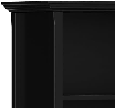 SIMPLIHOME Amherst 30" Tall Solid Wood 4-Shelf Bookcase in Black - Image 6