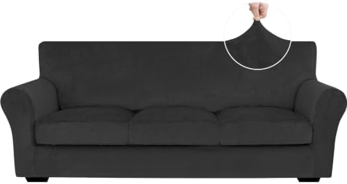XINEAGE 4-Piece Velvet Sofa Cover, Couch Covers by XINEAGE