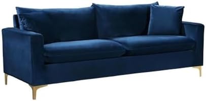 Meridian Furniture Naomi Collection Modern | Contemporary Navy Velvet - Image 6