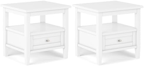 SIMPLIHOME Warm Shaker 20" Wide End Tables in White by SimpliHome