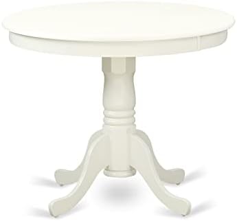 East West Furniture ANBR3-LWH-02 3 Piece Dining Table Set Contains a Round - Image 3