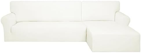 PureFit Stretch Sectional Couch Covers 2 pcs Non Slip L Shape Sofa Cover by PureFit