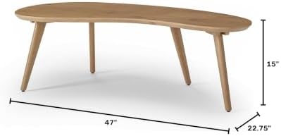 Camaflexi Mid Century Modern Abstract Shaped Coffee Table/Wood/Light Oak Finish - Image 3