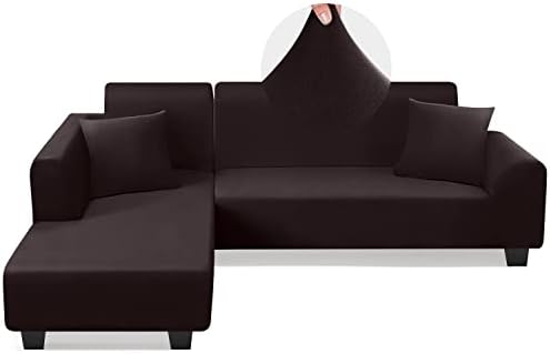 KinCam Sectional Couch Covers Stretch L Shape Sofa Covers by KinCam