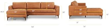 POLY & BARK Calle Left-Facing Sectional Sofa, Full-Grain Pure-Aniline Italian - Image 2