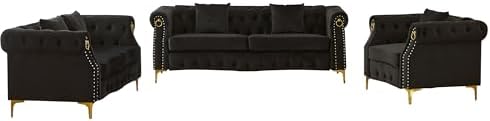 Hybition 3-Piece Living Room Sofa Set, Tufted Design by Hybition