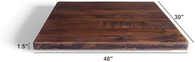 Rustic Reclaimed Wood Dining Table Top, Dark Brown Matte Finish, - Image 2