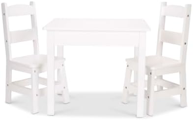 Melissa & Doug Solid Wood Table and 2 Chairs Playroom Furniture by Unknown