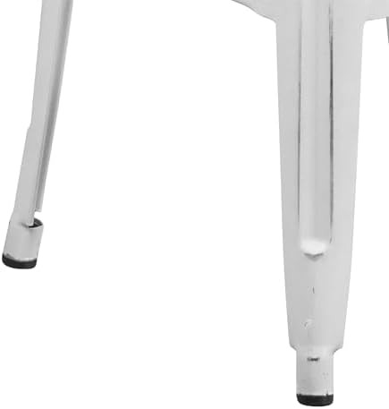 Flash Furniture 30 in Backless Metal Barstool, Distressed White - Image 7