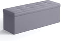 SONGMICS Storage Ottoman Bench, 43.3 Inches Folding Foot Rest Stool by SONGMICSbySONGMICSHOME