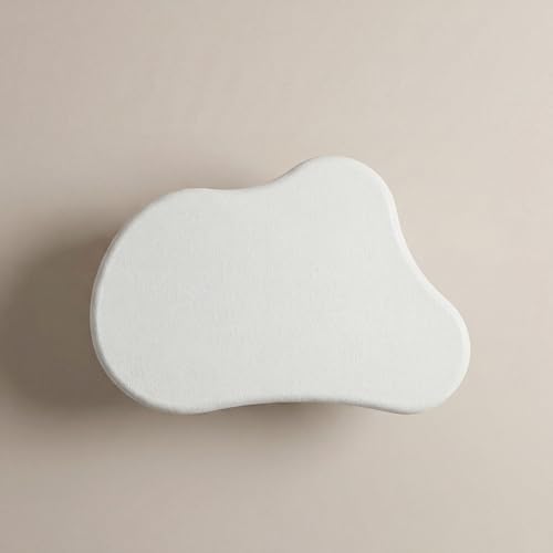 39 Inch Modern White Stone Coffee Table Cloud Living Room Table - Image 4