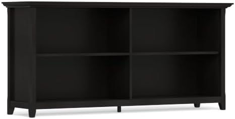 SIMPLIHOME Amherst 30" Tall Solid Wood 4-Shelf Bookcase in Hickory Brown by SimpliHome