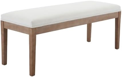 Linen Dining Bench Upholstered Entryway Bench Farmhouse Shoe Bench Seat Ottoman by DMFurniture