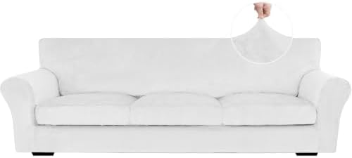 XINEAGE 4-Piece Velvet Oversize Sofa Cover, Couch Covers by XINEAGE