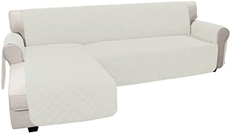 Easy-Going Reversible L-Shape Sectional Couch Cover, Ivory/Ivory by Easy-Going