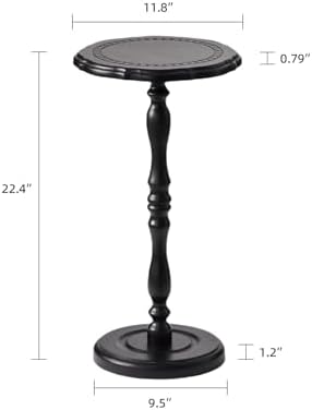 Drink Table, Small Side Table for Small Spaces, Round Solid Wood Modern Accent - Image 3