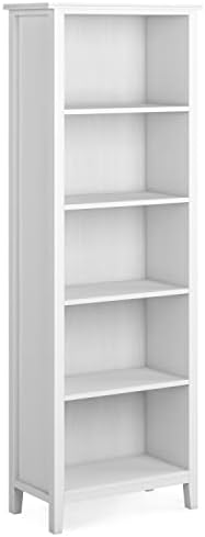 SIMPLIHOME Artisan TV Stand and Bookcase in White - Image 5