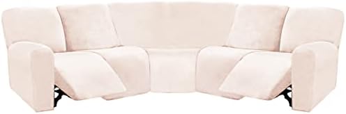 ULTICOR 7-Piece L Shape Sectional Recliner Sofa Covers, Velvet Stretch by ULTICOR