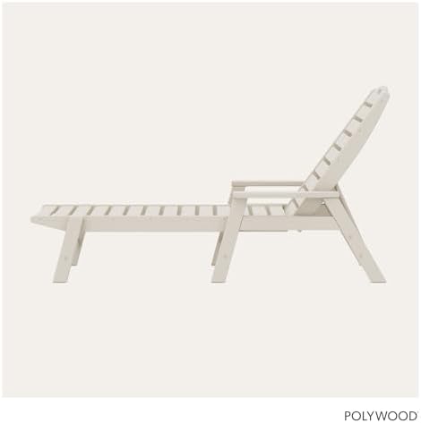 POLYWOOD Nautical Folding Chaise Lounge Chair, Adjustable Reclining, HDPE - Image 5