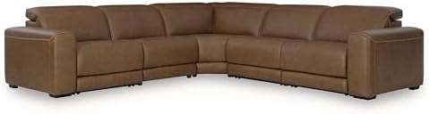 Signature Design by Ashley 5-Piece Leather Power Reclining Sectional Couch - Image 3
