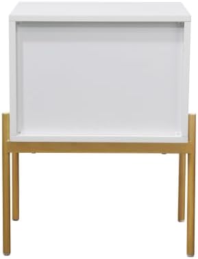 Andrew End, Bedside or Side Table in Matte White Finish - Image 3