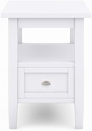 SIMPLIHOME Warm Shaker 14" Wide Solid Wood Square End Table in White - Image 5