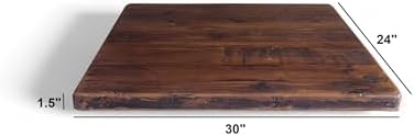 Rustic Reclaimed Wood Dining Table Top, Dark Brown Matte Finish, - Image 2