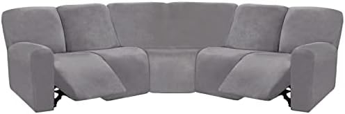 ULTICOR 7-Piece L Shape Sectional Recliner Sofa Covers, Velvet Stretch by ULTICOR
