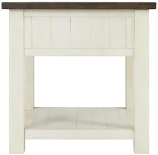 Martin Svensson Home Monterey Solid Wood End Table, Cream White and Brown - Image 7