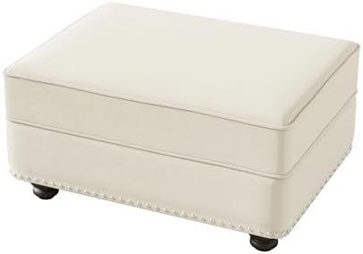 GDFStudio 31.5" Velvet Ottoman for Modular Sofa Set, Upholstered Footrest Bench by GDFStudio