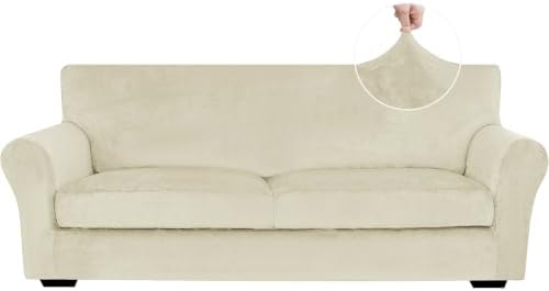 XINEAGE 3-Piece Velvet Sofa Cover, Couch Covers by XINEAGE