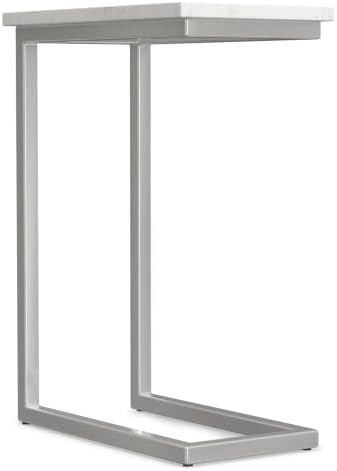 SIMPLIHOME Skyler 10" Wide C-Side Table in Silver/White - Image 7