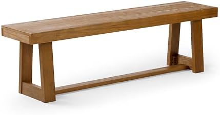 Plank+Beam Classic Dining Bench, 60 Inch, Pecan Wirebrush - Image 3